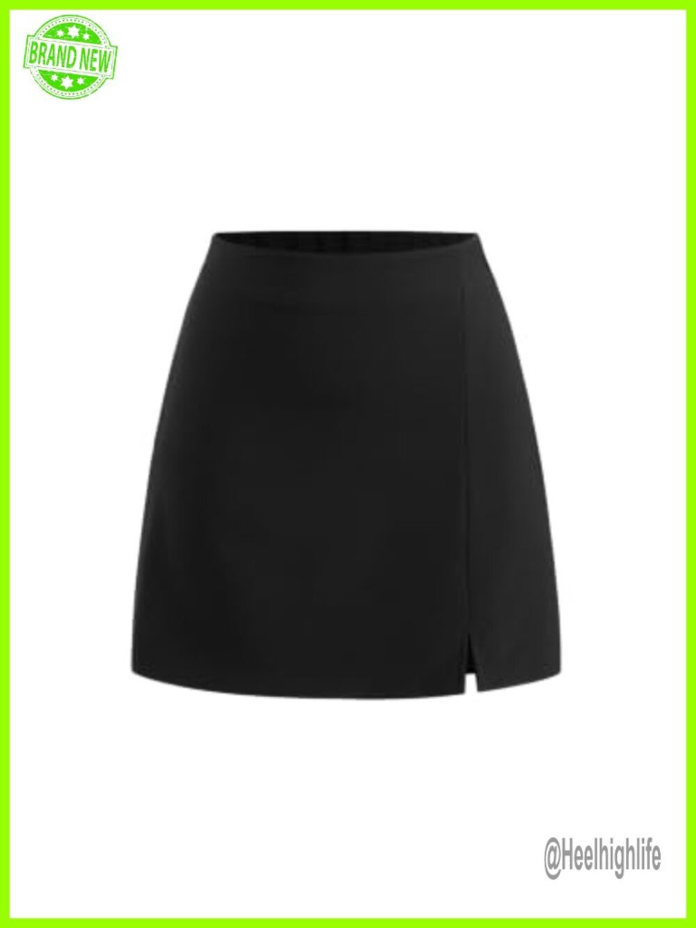 High Waist Split Mini Skirt A Line Slim Fit Party Woven